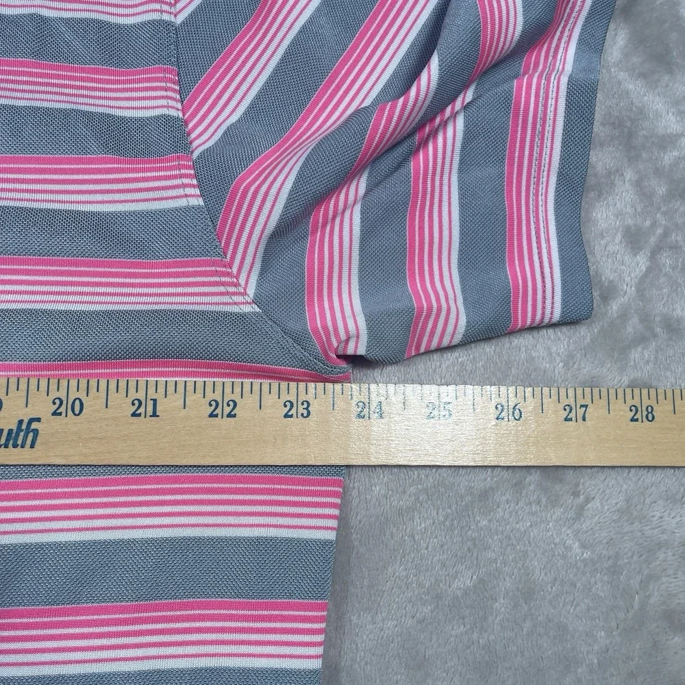 Nike Golf Dri-Fit Tour‎ Performance Polo Men's L Gray Pink Striped